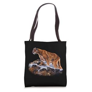 mountain lion cougar sweatshirt tote bag