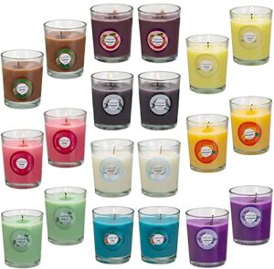 dalang scented candles, anxiety reducer jasmine, rose, vanilla, bergamot, fig, lavender, lemon, spring,strawberry, rosemary, aromatherapy organic massage candles – 20 pack