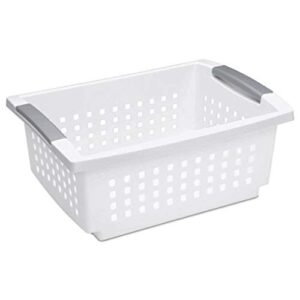 sterilite medium sized home stackable storage & organization basket, white