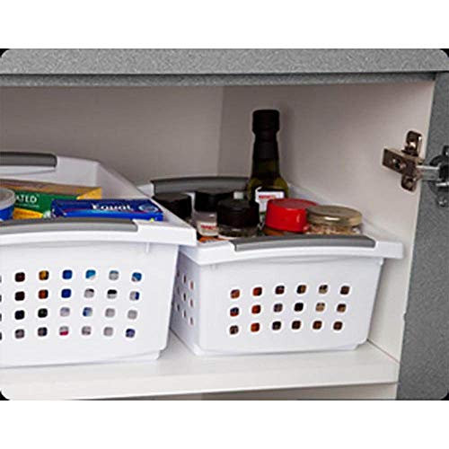 Sterilite Medium Sized Home Stackable Storage & Organization Basket, White