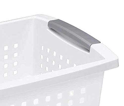 Sterilite Medium Sized Home Stackable Storage & Organization Basket, White