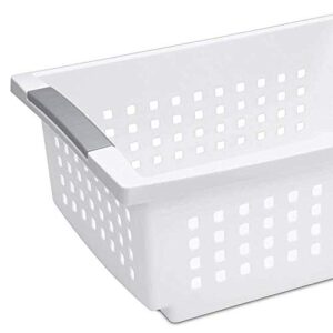 Sterilite Medium Sized Home Stackable Storage & Organization Basket, White