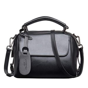 laorentou vegan leather small handbags for women synthetic leather purse square handbag shoulder crossbody bags for women (black)