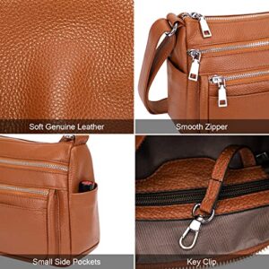 Over Earth Crossbody Bag for Women Soft Leather Purses and Handbags Multi Pockets Messenger Bag