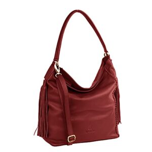 rolando alexa women’s hobo leather sling bag (red)