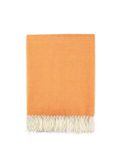 spaomy herringbone throw blanket faux cashmere with tassels soft cozy lightweight decorative throw blanket for bed, sofa, farmhouse outdoor- all seasons (50×60 inch, orange)