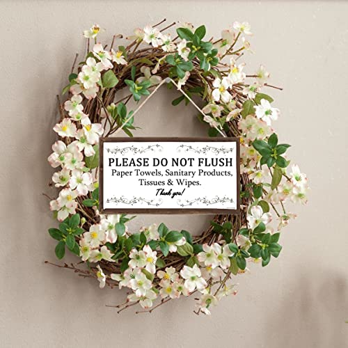 Warning Sign- Please Do Not Flush Paper Towels, Sanitary Products, Tissues & Wipes Vintage Style Sign/Plaque 5 X 10 inch (US-G031)