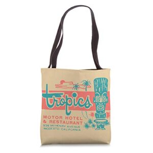 tropics motor hotel / hawaiian style / tiki bar / 50s style tote bag