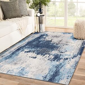 LUXE WEAVERS Kingsbury Collection 7773 Blue 8x10 Contemporary Abstract Area Rug
