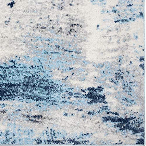 LUXE WEAVERS Kingsbury Collection 7773 Blue 8x10 Contemporary Abstract Area Rug