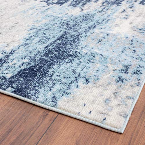 LUXE WEAVERS Kingsbury Collection 7773 Blue 8x10 Contemporary Abstract Area Rug