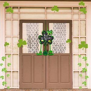 Jetec Happy St. Patrick's Day Decor Shamrock Door Sign Irish Hanging Wall Decoration Welcome Board Felt with Rope for Home Party