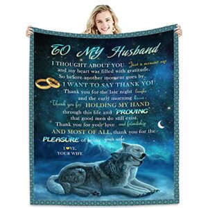 gift to my husband blankets from wife ultra-soft micro fleece throws blanket for best husband birthdays anniversary wedding gifts blankets for bed bedding sofa travel 60″ x 50″