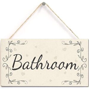 bathroom – french shabby chic style home decor door sign/plaque (us-g024)