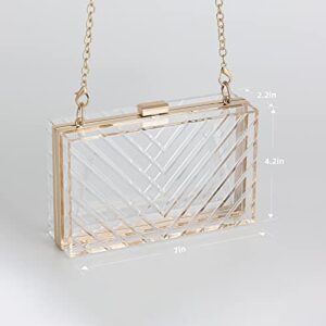 WJCD Clear Evening Purse Women Clear Purse Acrylic Clear Clutch Bag (transparent)