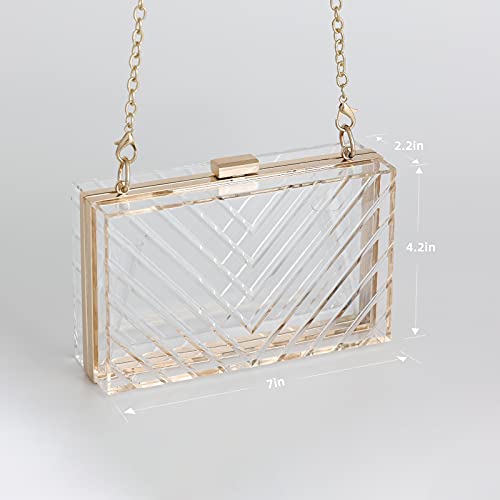 WJCD Clear Evening Purse Women Clear Purse Acrylic Clear Clutch Bag (transparent)