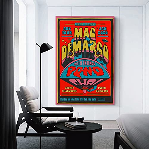 Mac Demarco Australia Tour Vintage Poster Canvas Art Poster and Wall Art Picture Print Modern Family Bedroom Decor Posters 12x18inch(30x45cm)
