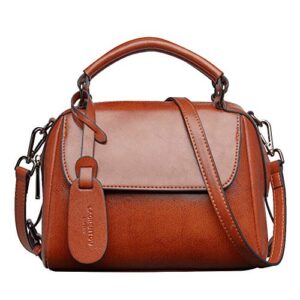 laorentou vegan leather small handbags for women synthetic leather brown purse square handbag shoulder crossbody bags for women