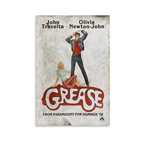 Retro Vintage Movie Poster Grease Movie Poster Poster Decorative Painting Canvas Wall Art Living Room Posters Bedroom Painting 12x18inch(30x45cm)