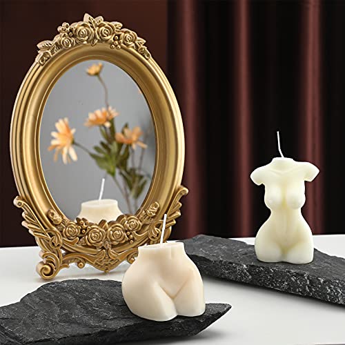 2 Pieces Body Soy Candles Torso Aesthetic Candle Bubble Candle Body Shaped Candles Female Body Candle Bottom Shaped Candles for Living Room Bedroom Bathroom Home Table Decoration (White)