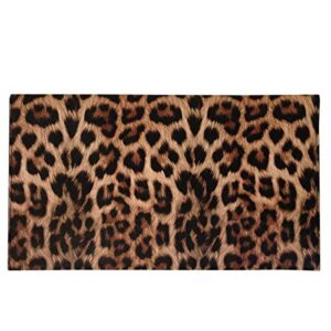 JNB Synthetic Leather Flat Envelope Leopard Print Clutch, Brown