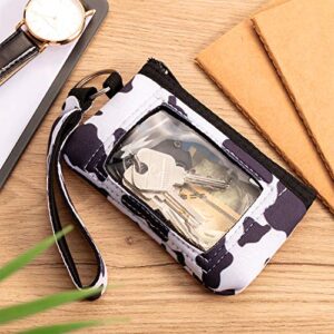 Frienda 4 Pieces Sunflower Credit Card Holder PVC Zipper Wristlet Pouch Neoprene Mini Wristlet Wallet Neoprene for Women Girls