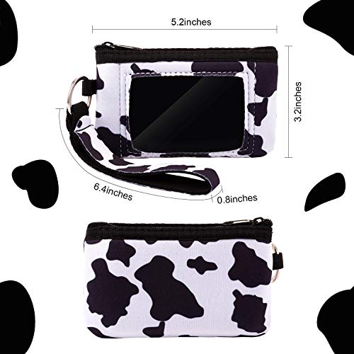 Frienda 4 Pieces Sunflower Credit Card Holder PVC Zipper Wristlet Pouch Neoprene Mini Wristlet Wallet Neoprene for Women Girls