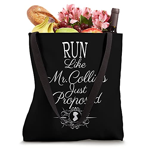 Funny Jane Austen Run Like Mr. Collins Just Proposed Tote Bag