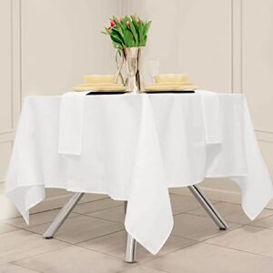 kadut square tablecloth 70 x 70 inch white square table cloth for square or round table | heavy duty | washable tablecloth for parties, weddings, kitchen, restaurant, wrinkle-resistant table cover
