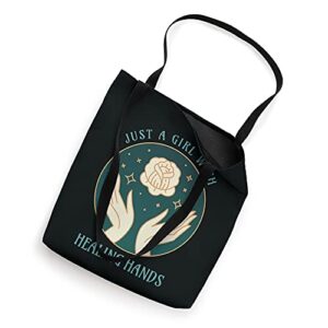 Just A Girl With Healing Hands Massage Therapist Tote Bag