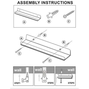 Jansburg Floating Shelves 15 inch Acrylic Wall Ledge Shelves Clear 4 Pack Invisible Display Bookshelf, 5MM Thick Premium Wall Mounted Shelf Bathroom Display Organizer