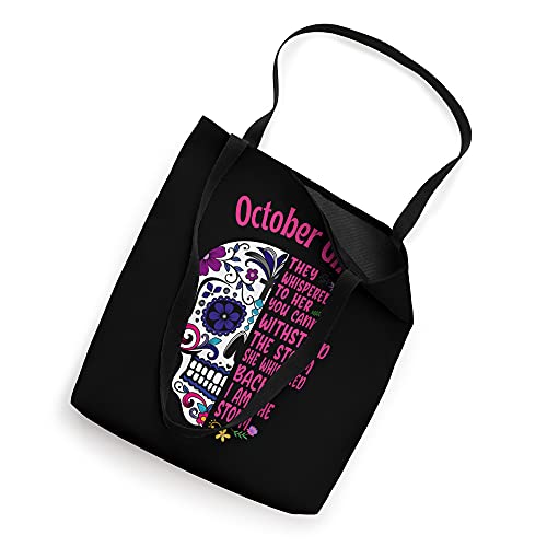 Sugar Skull I Am The Storm October GIrl Day Of The Dead Tote Bag