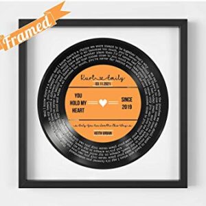 Personalized Record Print Personalized Vinyl Record Song Lyrics Frame Our Song Custom Song Lyrics Framed Print Anniversary Gift for Him