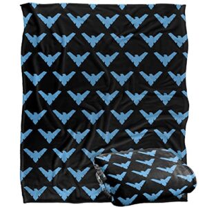 Batman Nightwing Logo Pattern Officially Licensed Silky Touch Super Soft Throw Blanket 50" x 60"