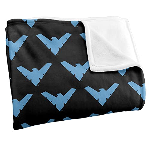 Batman Nightwing Logo Pattern Officially Licensed Silky Touch Super Soft Throw Blanket 50" x 60"