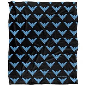 Batman Nightwing Logo Pattern Officially Licensed Silky Touch Super Soft Throw Blanket 50" x 60"