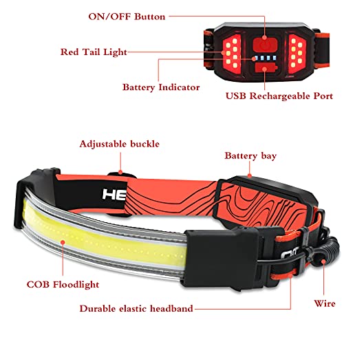 Rechargeable Headlamp 2 Pack, 230° Illumination Wide Beam Headlamp, 1000 Lumen, 3 Modes, Super Bright LED Headlamp, Lightweight Head Lamp for Hiking, Running, Fishing, Camping