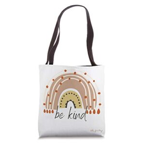 be kind – boho rainbow tote bag