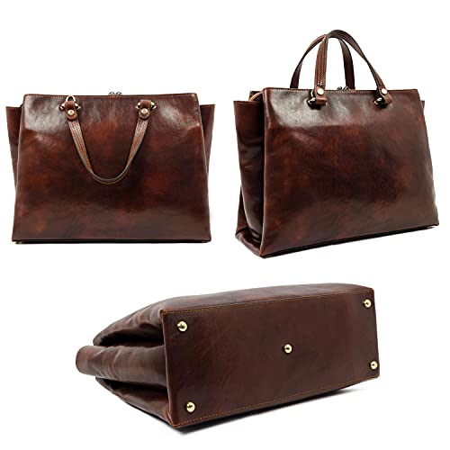 Time Resistance Leather Handbag Top Handle Bag Purse for Women