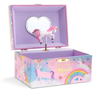 Jewelkeeper Girl's Musical Jewelry Storage Box with Spinning Unicorn, Cotton Candy Unicorn Design, The Beautiful Dreamer Tune, Ideal Gifts for Little Girls