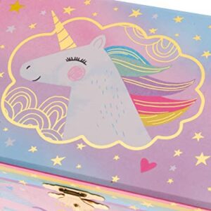 Jewelkeeper Girl's Musical Jewelry Storage Box with Spinning Unicorn, Cotton Candy Unicorn Design, The Beautiful Dreamer Tune, Ideal Gifts for Little Girls