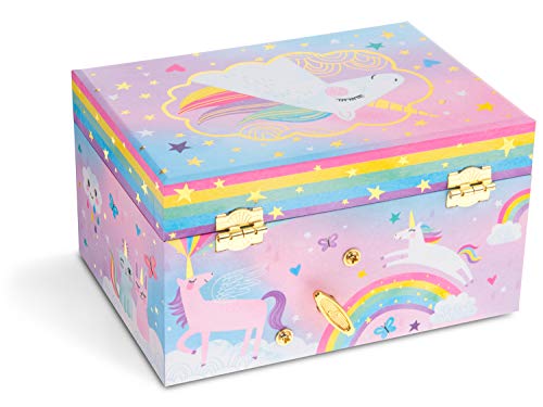 Jewelkeeper Girl's Musical Jewelry Storage Box with Spinning Unicorn, Cotton Candy Unicorn Design, The Beautiful Dreamer Tune, Ideal Gifts for Little Girls