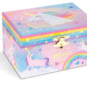 Jewelkeeper Girl's Musical Jewelry Storage Box with Spinning Unicorn, Cotton Candy Unicorn Design, The Beautiful Dreamer Tune, Ideal Gifts for Little Girls