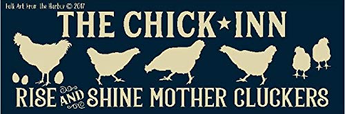 ZMKDLL The Chick Inn Tin Sign Art Metal Wall Decor Outdoor Indoor Wall Panel Retro Vintage Mural Size 4x16 Inches