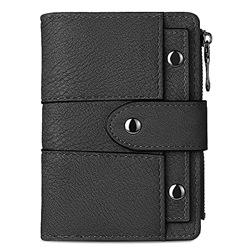 CLUCI Small Wallet for Women Leather Bifold Multi Mini Card Holder Organizer designer Ladies Zipper Coin with Removable ID Window