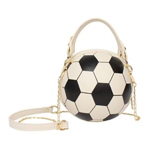 labanca women girls pu leather basketball shaped shoulder bag round crossbody bag tote purse, soccer