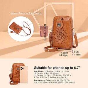 APHISON Mini Cell Phone Purse, Vegan Leather Small Crossbody Bags for Women, Lightweight Cute Purses for teen girls with Tassel