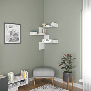 ada home decor walker modern white wall shelf 35.43” h x 24” w x 8.66” d/wall storage/shelving unit