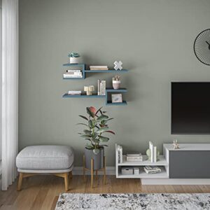ada home decor webbs modern petrol blue wall shelf 6.69” h x 29.53” w x 7.87” d/wall storage/shelving unit