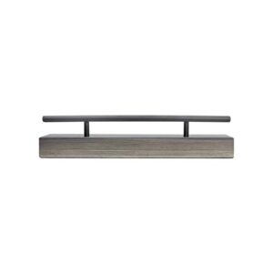 melannco floating railing shelf for bedroom, living room, bathroom, kitchen, 24-inch, distressed gray